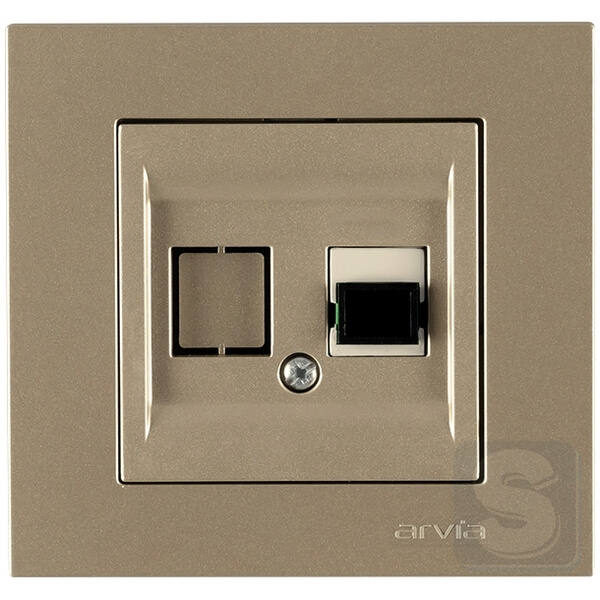 Розетка з портом для оптоволоконного кабелю, оптична розетка Arvia Electric KAREN Титан (20 05 2000 252)